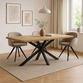 Masa dining / bucatarie, din lemn cu picioare metalice, 180x90x77 cm (M1)